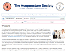 Tablet Screenshot of acupuncturesociety.org.uk